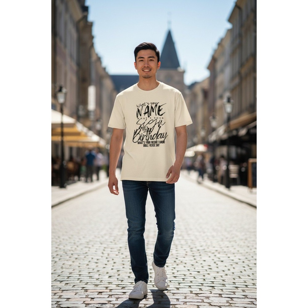 Christian Bible Verse Graphic T Shirt What Your Name Sign Birthday